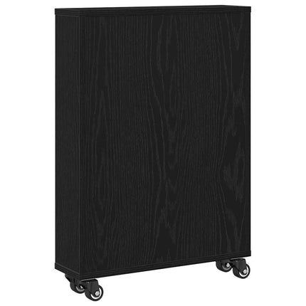 Smal förvaringsvagn Svart Ek 48 x 13 x 68 cm