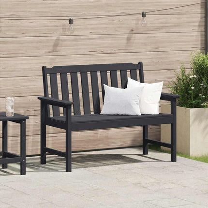 Trädgårdsbänk Svart 120 x 59 x 88 cm HDPE