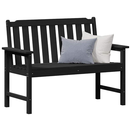 Trädgårdsbänk Svart 120 x 59 x 88 cm HDPE