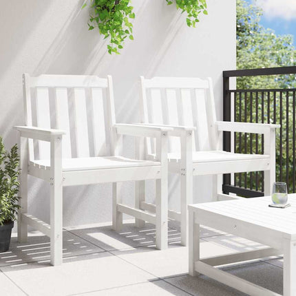 Trädgårdsstol 2 pcs Vit 65,5 x 59 x 88 cm HDPE