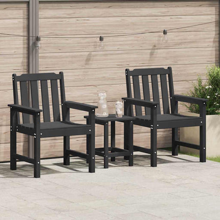 Trädgårdsstol 2 pcs Svart 65,5 x 59 x 88 cm HDPE