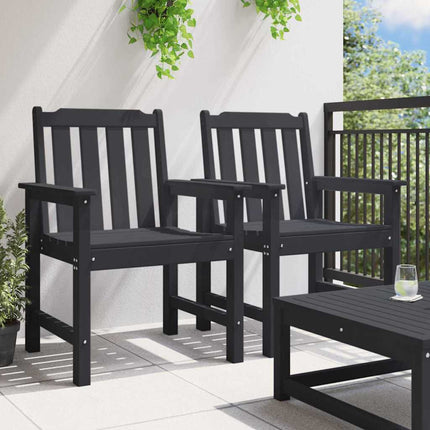 Trädgårdsstol 2 pcs Svart 65,5 x 59 x 88 cm HDPE