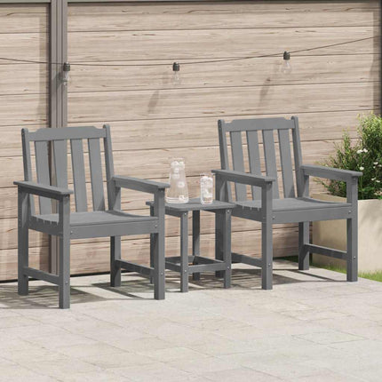 Trädgårdsstol 2 pcs Ljusgrå 65,5 x 59 x 88 cm HDPE