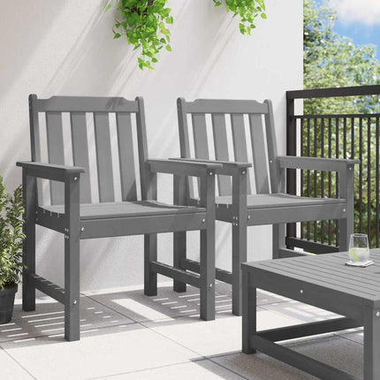 Trädgårdsstol 2 pcs Ljusgrå 65,5 x 59 x 88 cm HDPE