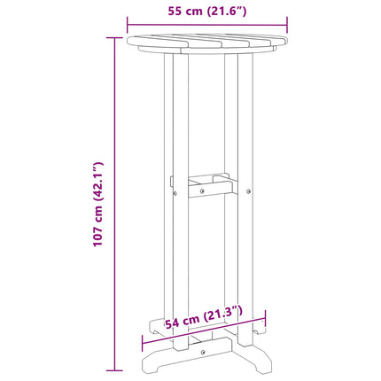 Barbord Vit 55 x 55 x 107 cm polyeten