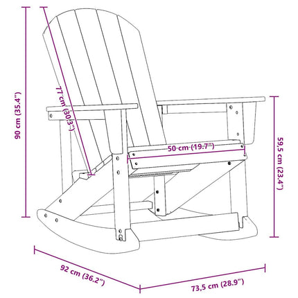 Adirondack Gungstol Svart 92 x 73,5 x 92 cm HDPE