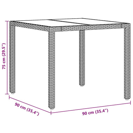 Trädgårdsmöbelset 5 pcs Svart konstrotting