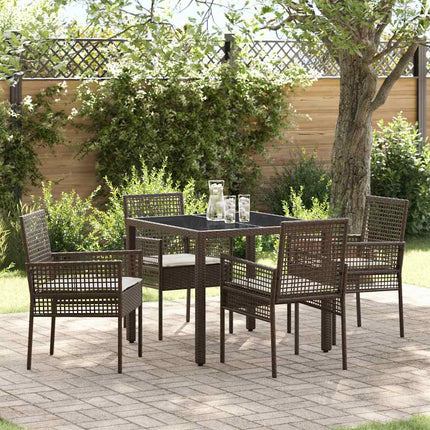 Trädgårdsmöbelset 5 pcs Brun konstrotting