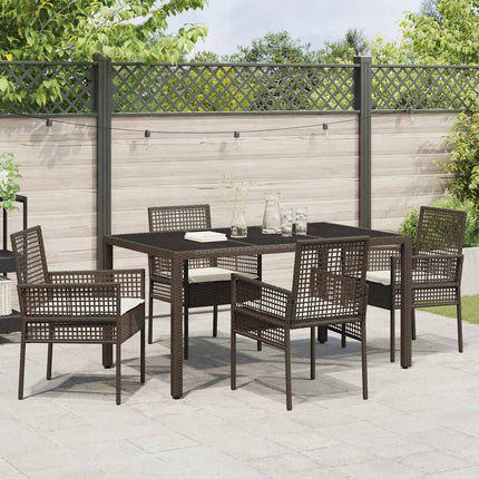 Trädgårdsmöbelset 5 pcs Brun konstrotting