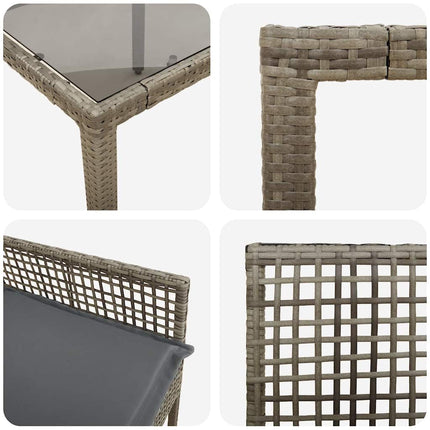 Trädgårdsmöbelset 5 pcs Grå konstrotting