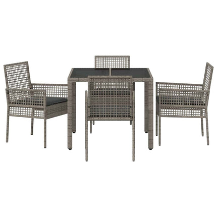 Trädgårdsmöbelset 5 pcs Grå konstrotting