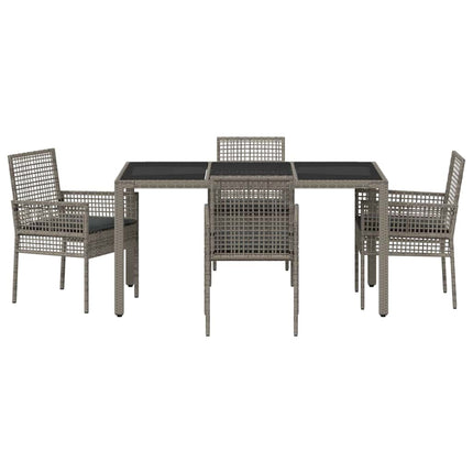 Trädgårdsmöbelset 5 pcs Grå konstrotting