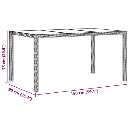 Trädgårdsmöbelset 7 pcs Grå konstrotting