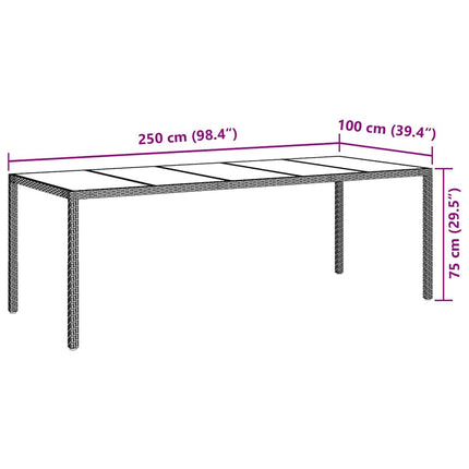 Trädgårdsmöbelset 11 pcs Grå konstrotting