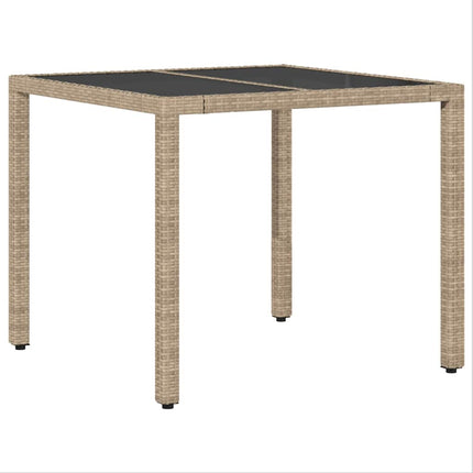 Trädgårdsmöbelset 3 pcs Beige konstrotting