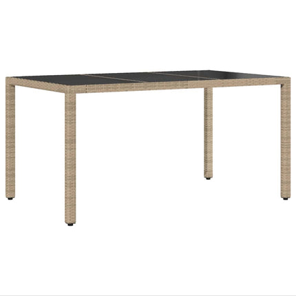 Trädgårdsmöbelset 5 pcs Beige konstrotting