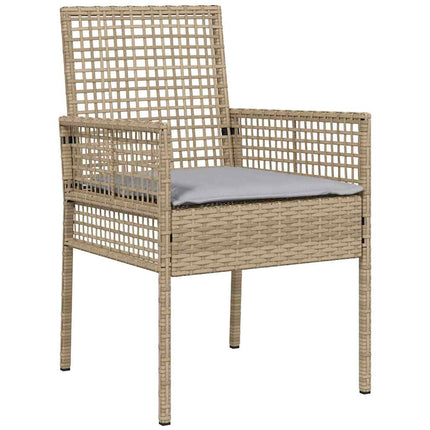 Trädgårdsmöbelset 11 pcs Beige konstrotting