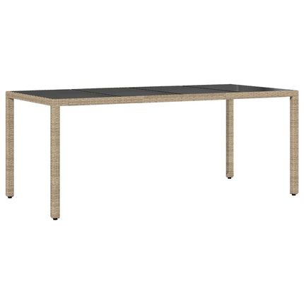 Trädgårdsmöbelset 9 pcs Beige konstrotting