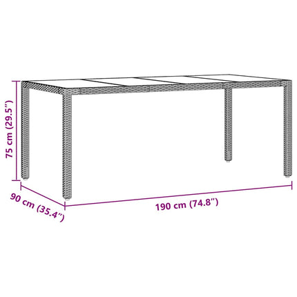 Trädgårdsmöbelset 9 pcs Beige konstrotting