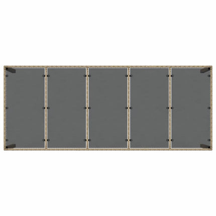 Trädgårdsmöbelset 9 pcs Beige konstrotting