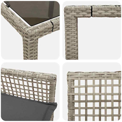 Trädgårdsmöbelset 7 pcs Ljusgrå konstrotting