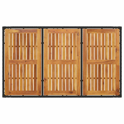 Trädgårdsmöbelset 5 pcs Svart konstrotting