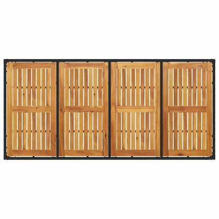 Trädgårdsmöbelset 7 pcs Svart konstrotting