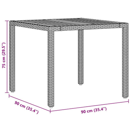 Trädgårdsmöbelset 3 pcs Grå konstrotting