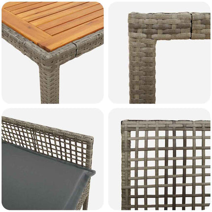 Trädgårdsmöbelset 5 pcs Grå konstrotting