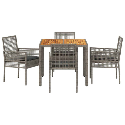 Trädgårdsmöbelset 5 pcs Grå konstrotting