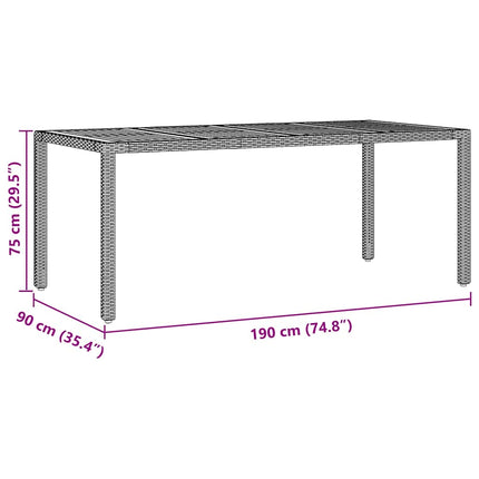 Trädgårdsmöbelset 9 pcs Grå konstrotting
