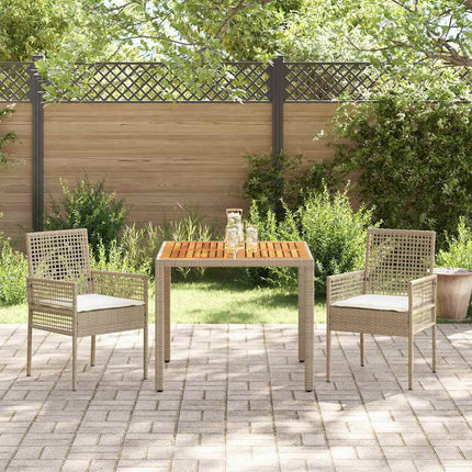 Trädgårdsmöbelset 3 st Beige konstrotting