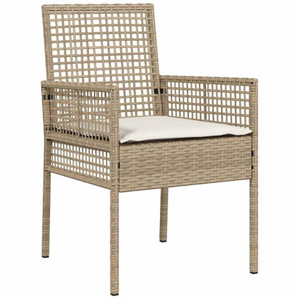 Trädgårdsmöbelset 5 pcs Beige konstrotting