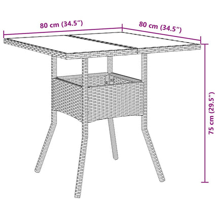 Trädgårdsmöbelset 3 pcs Svart konstrotting