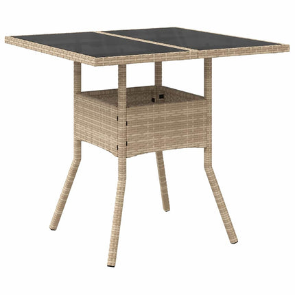 Trädgårdsmöbelset 3 st Beige konstrotting
