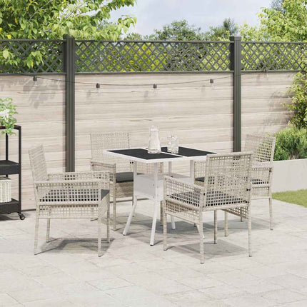 Trädgårdsmöbelset 5 pcs Ljusgrå konstrotting