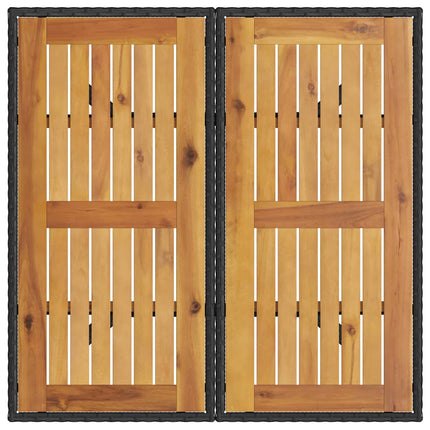 Trädgårdsmöbelset 3 pcs Svart konstrotting