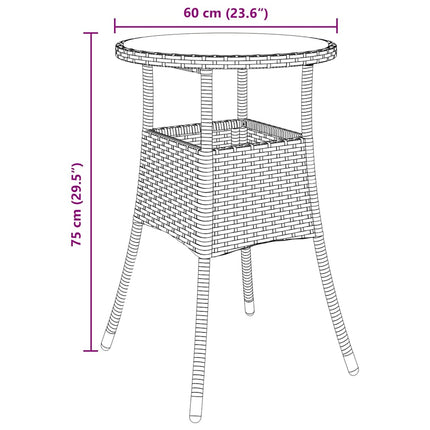 Trädgårdsmöbelset 5 pcs Svart konstrotting