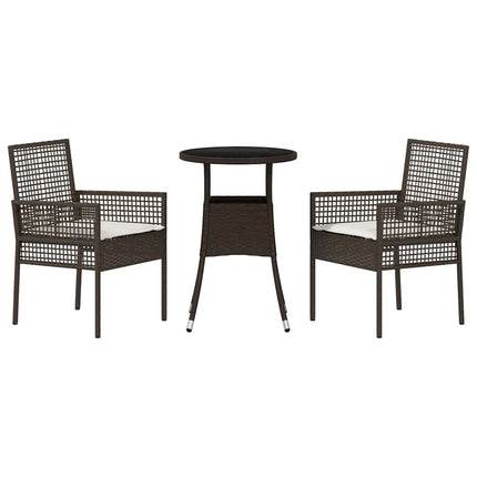 Trädgårdsmöbelset 3 pcs Brun konstrotting