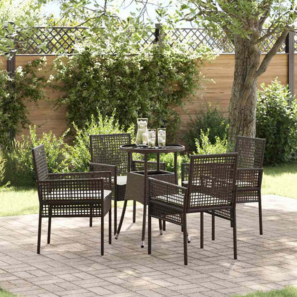 Trädgårdsmöbelset 5 pcs Brun konstrotting