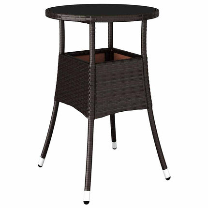 Trädgårdsmöbelset 5 pcs Brun konstrotting