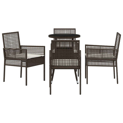 Trädgårdsmöbelset 5 pcs Brun konstrotting