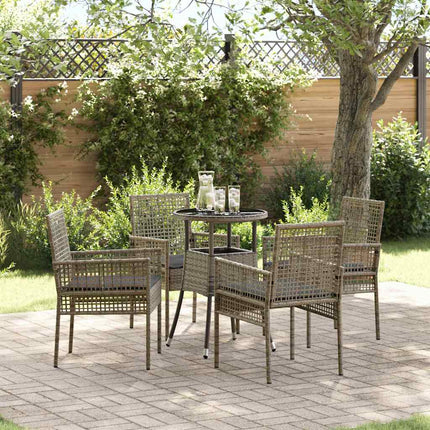 Trädgårdsmöbelset 5 pcs Grå konstrotting