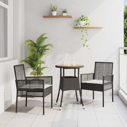 Trädgårdsmöbelset 3 pcs Svart konstrotting