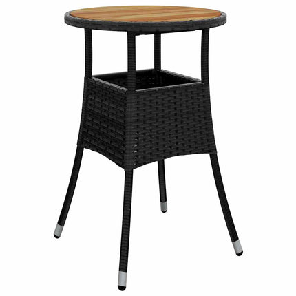 Trädgårdsmöbelset 3 pcs Svart konstrotting