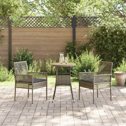 Trädgårdsmöbelset 3 pcs Grå konstrotting