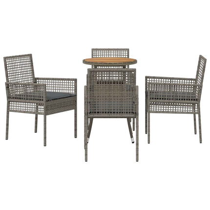 Trädgårdsmöbelset 5 pcs Grå konstrotting