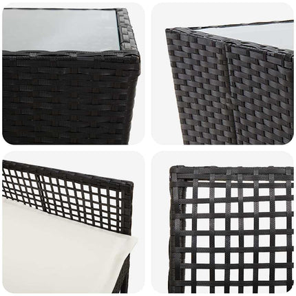 Trädgårds Bistro Set 3 st Svart konstrotting