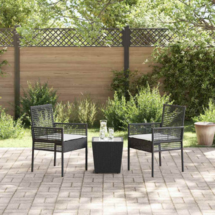 Trädgårds Bistro Set 3 st Svart konstrotting