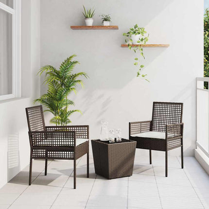 Trädgårds Bistro Set 3 pcs Brun konstrotting